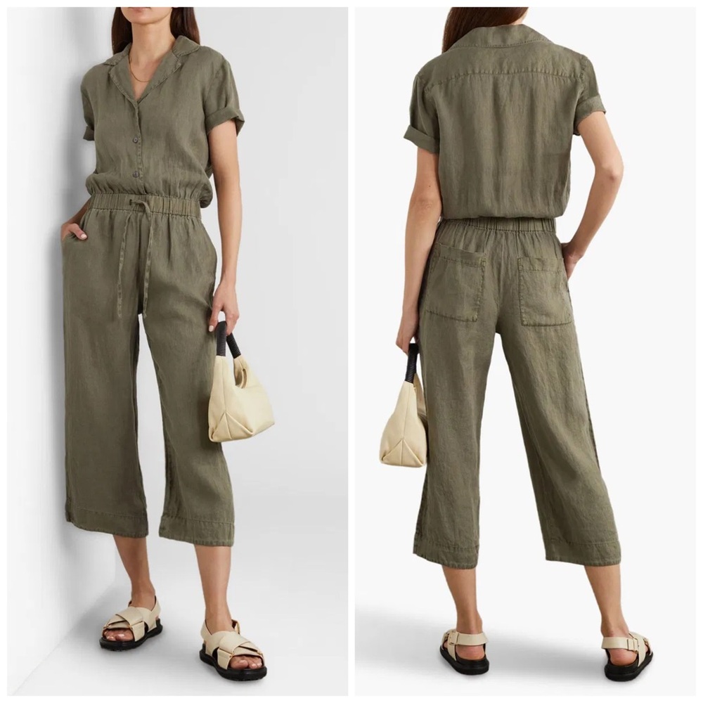 James Perse Cropped Linen Jumpsuit